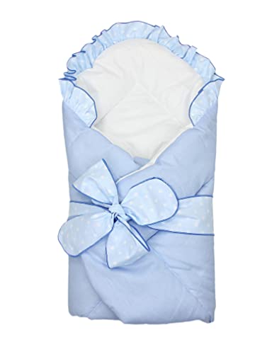 TupTam Arrullo Mantita Envolvente para Bebé con un Lazo, Azul, 70 x 70 cm