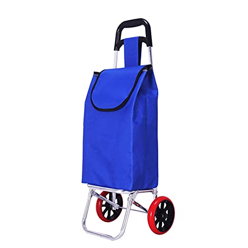 Carrito de compras plegable Carrito de la compra Carrito de escalada Escalera con bolsa de lona impermeable extraíble para compras Equipaje Oficina Carrito de compras (Color: rojo) (Color: azul)