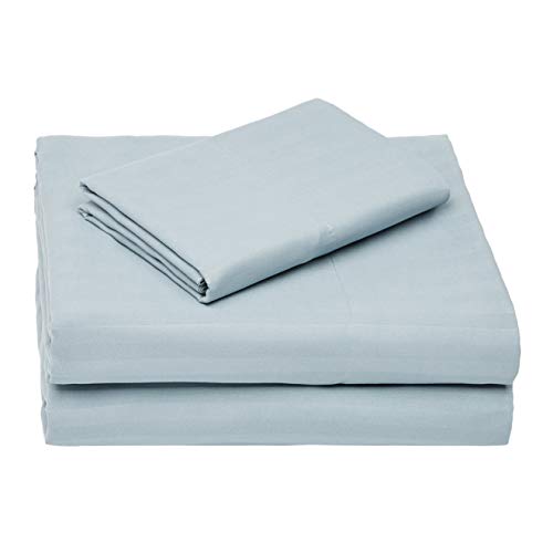 Amazon Basics – Deluxe de microfibra Juego de sábanas, spa azul, 3 piezas, cama individual