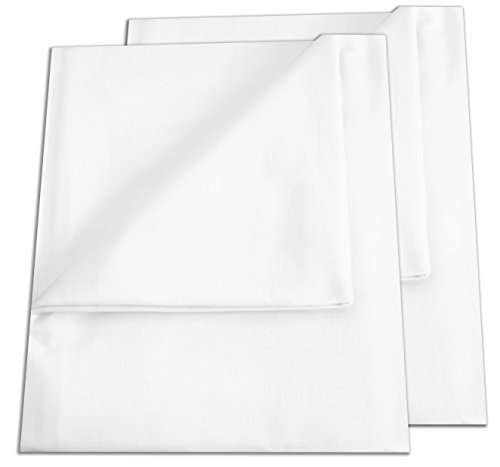 Green Mark Textilien Paquete de 2 sábanas encimeras de 250 x 150 cm, Color Blanco, 100% algodón Tejido