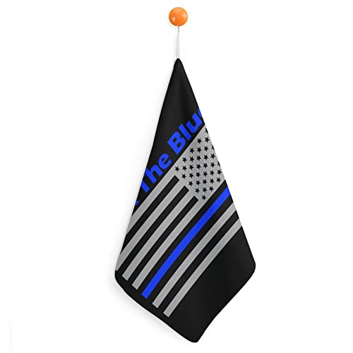 Back The Blue Police Line - Toalla de mano con bandera de Estados Unidos, suave, con lazo para colgar, para baño, cocina, hogar
