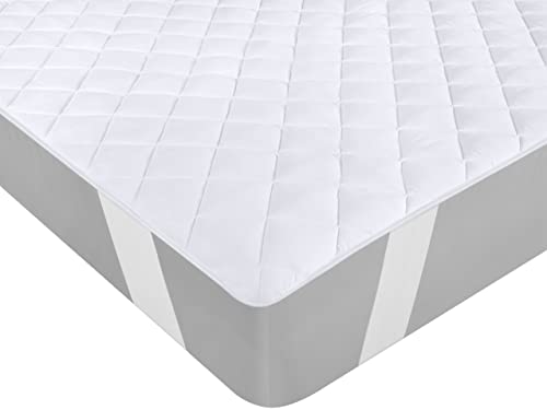 Utopia Bedding Protector de colchón con Bandas elásticas 135 x 190 cm, Microfibra, Transpirable, Protector de colchón con Bandas se extiende hasta 38 cm de Profundidad (Cama 160 Blanco)