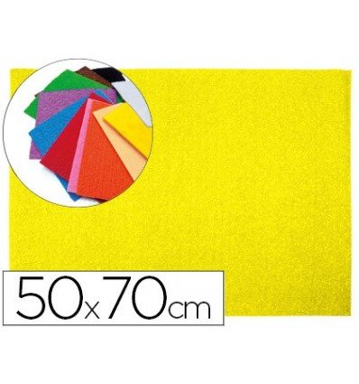 Liderpapel - Goma eva 50x70cm 60g/m2 espesor 2mm textura toalla amarillo (10 unidades)