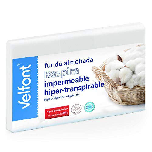 Velfont Funda Almohada Respira Transpirable hipermeable hipoalergenico Tratamiento aloevera Todas Las Medidas (135cm)