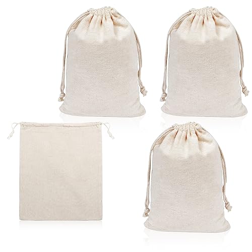 ZIOYA Bolsa Pan Tela 4 Piezas 29 × 40 CM Bolsas de Pan Reutilizables Bolsas de Almacenamiento de Alimentos Ecológicas para Pan Casero y Productos de Panadería