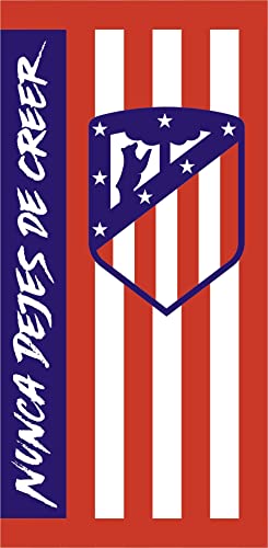 Atlético de Madrid. Toalla de Terciopelo Oficial del Club. 152x76cm. Rayas 2019