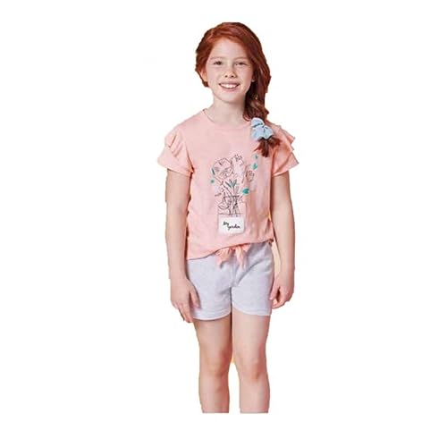 MUYDEMI Pijama niña corto de algodón art. 640075, Rosa, 8 años