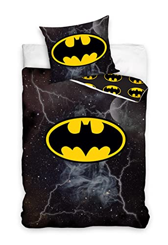 Ropa de cama de algodón de Batman, 135 x 200 cm + funda nórdica de 80 x 80 cm