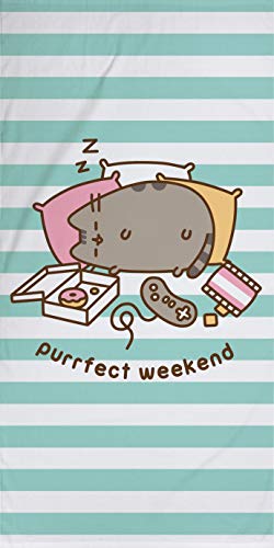 Pusheen Purrfect Weekend - Toalla de baño (75 x 150 cm, 100 % algodón, calidad de terciopelo, toalla de playa, toalla de sauna, toalla de playa, toalla de playa, toalla de sauna, diseño de gato dulce