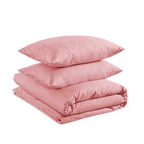 Amazon Basics - Juego de funda nórdica 100% algodón - 200 x 200 cm / 50 x 80 cm, Rosa polvo