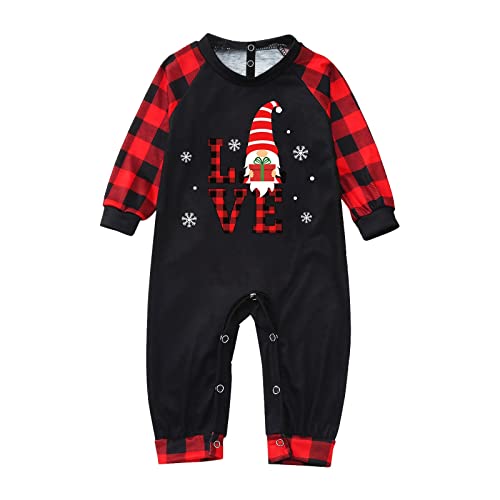 IUNSER Pijamas navideños para la Familia Pijamas navideños Ropa de Dormir Conjunto a Juego Pijamas Mujer Coralina Talla Grande (Black, 12-18M)