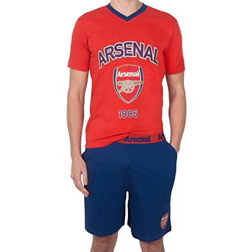 Arsenal FC - Pijama Corto para Hombre - Producto Oficial - Rojo - Escudo - M