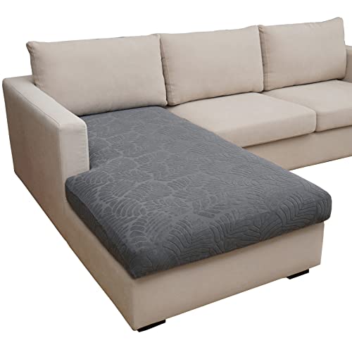 Eismodra Funda elástica para sofá de 3 plazas, color gris, chaise longue (1 unidad)
