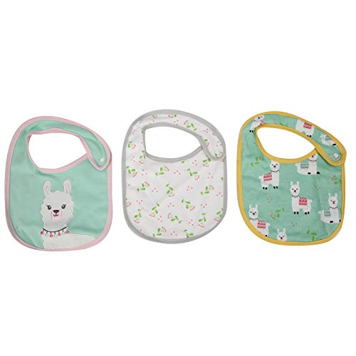 3 uds, Babero de alpaca, patrón de impresión de dibujos animados toalla para comer saliva baberos de algodón Unisex impermeables para suministros de alimentación para bebés(3 piezas)