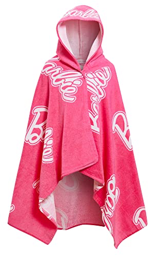 Barbie Toalla con capucha para niñas, 100% algodón, toalla de playa grande, toalla de baño para natación, cubierta cambiadora