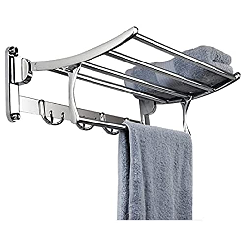 toallero de baño toallero, 60 cm Plegable montado en la Pared Doble toallero, Barra de Toalla de Metal de Acero Inoxidable para baño Ducha cocina/50 cm