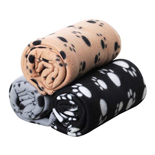 DIGIFLEX Manta Polar para Mascotas - Tamaño SG, 144 x 96 cm - Color Beige, Gris y Negro
