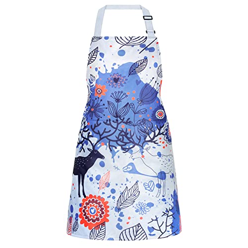 Viedouce Delantal de Cocina Impermeable,Delantal de Barbacoa con Bolsillos,Ajustables Delantale Cocina para Hombre Mujer, Delantal de Jardín Chef Cocina Restaurante