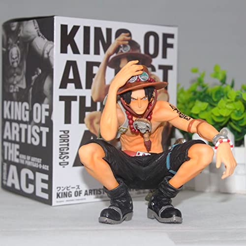 ZHHAO One Piece Anime Figura 16CM Portgas · D · Ace VERSIÓN Squat Modelo PVC Figura Muñecas de Regalo Coleccionable (con Caja)