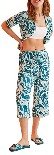Women'secret Pijama Camisero Capri 100% algodón Snoopy Juego, Multicolor, XS para Mujer