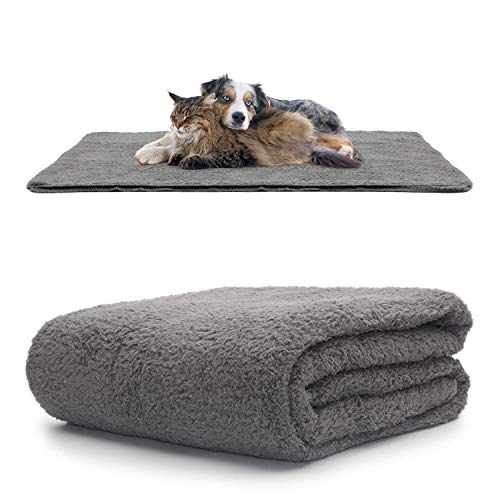Snug Rug Mantas de lujo para mascotas – Manta de forro polar sherpa suave y cálida para perros y gatos – Manta lavable para coche sofá cama (grande, 127 x 178 cm, gris pizarra)