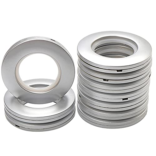 Coolty 32pcs Anillos de Cortina con Ojales Plastico Redondos para Cortina de Ventana, Cortina de Ducha, 40mm Diámetro Interior (Plateado)