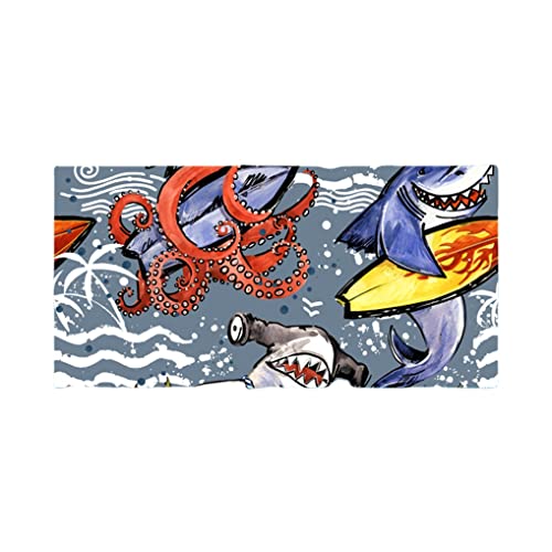 HNHDDZ Rectangular Toalla de Playa Impresionista Océano 3D Animales Delfín Tortuga Toalla de baño Grande Rápido Secado Esterilla Playa Manta Verano Natación (Estilo 1,80x160 cm)
