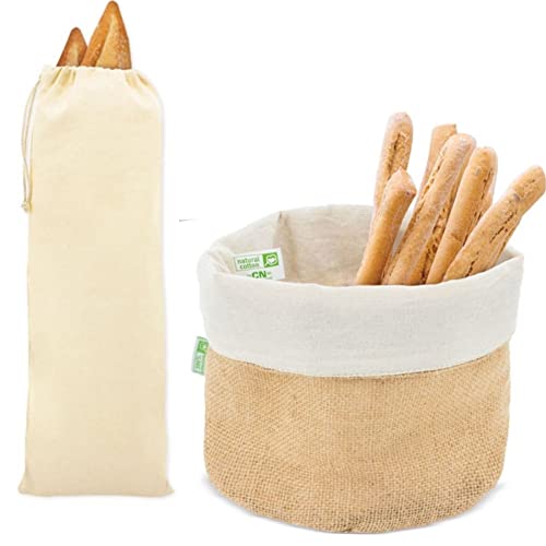 panera tela y bolsa para pan-panera de yute natural y algodon y bolsa pan-cesta pan-cesta yute-paneras de mesa-cestas para el pan-paneras para guardar el pan-paneras tela-panera algodon bolsa de pan