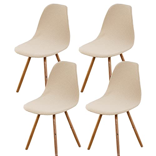 Fundas para sillas escandinavas Fundas elásticas para sillas de Comedor escandinavas Cubre Silla Beis A 4 Piezas