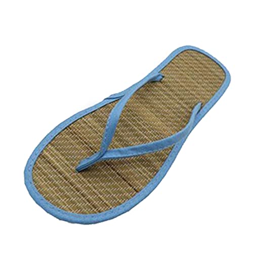 Separador de dedos zapatos planos zapatos de verano mujer chanclas de ratán hierba casa moda sandalias no frotar toalla algodón zapatos diseño ergonómico Peep Toe ropa diaria ligera, azul, 38 EU