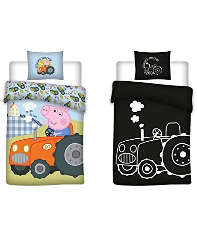 APTEX Peppa Pig - Juego de ropa de cama, diseño de tractor de George