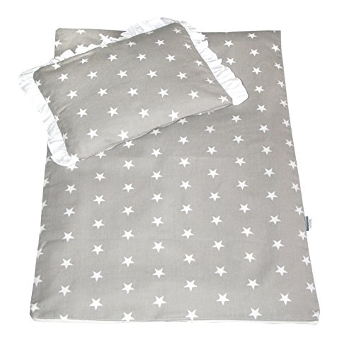 Rawstyle Juego de ropa de cama (2 piezas, 70 x 50 cm, funda nórdica y funda de almohada), diseño de estrellas