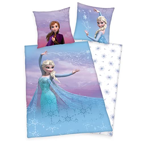 Klaus Herding Ltd. Disney Frozen Elsa Ropa de Cama Reversible Set 80x80 CM 135x200 CM