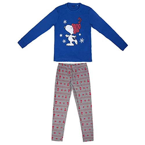 CERDÁ LIFE'S LITTLE MOMENTS Largo Snoopy Conjuntos de Pijama, Azul (Azul 37), M para Mujer