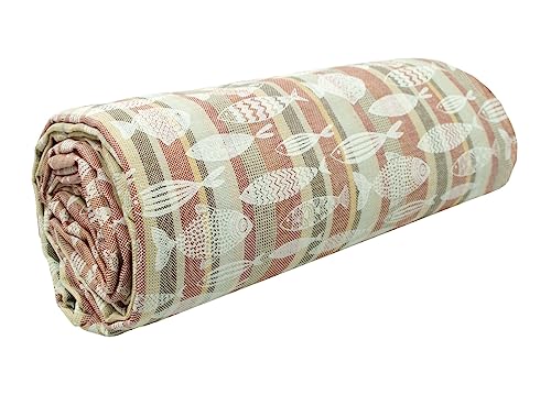 BIANCHERIAWEB Tela decorativa Granfoulard para cubrir todo, 100% algodón, colcha multiusos de pescado OB de 1 plaza, color beige