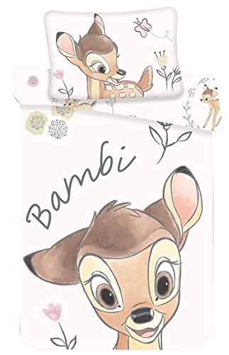 Juego de ropa de cama para bebé (100 x 135 cm y 40 x 60 cm), con diseño de Bambi
