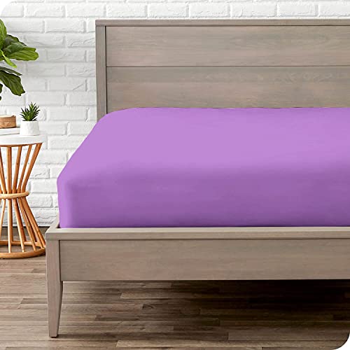 Viste Tu Hogar Sábana Bajera Ajustable | Cama 180x190/200cm ,Lila | 100% Poliéster Microfibra | Funda Elástica Ajustable | Suave y Transpirable