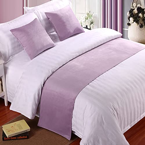 Caminos de cama individuales de terciopelo suave para decoración de cama, colcha de lujo morado, camino de cama para pie de cama, bufanda, toalla de extremo de cama para hotel, 180 x 50 cm