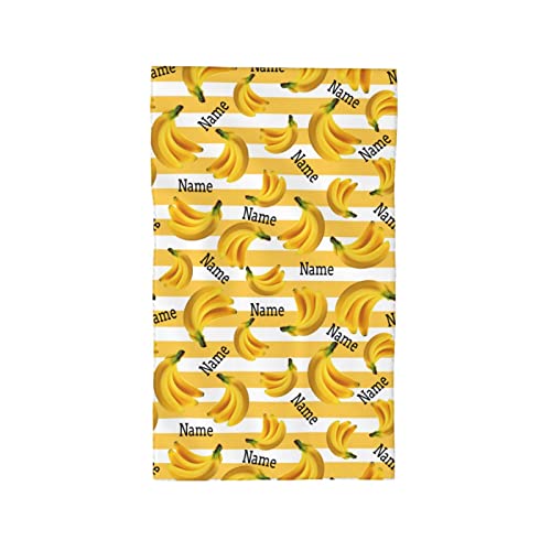 SJOAOAA Toalla de Mano Personalizada con Nombre Toalla de plátano Amarilla Personalizada Toallas de Cara Suave de Microfibra Toallas Altamente absorbentes Toallas de baño de Hotel Ducha SPA Natación