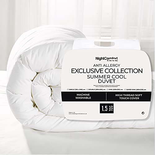 Night Comfort Exclusive Collection Summer Cool - Edredón de 1,5 TOG, tamaño Super King, Microfibra Ultra Suave de Lujo