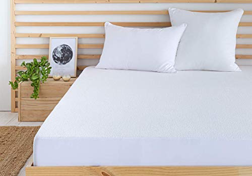 Todocama - Protector de colchón/Cubre colchón Ajustable, de Rizo, Impermeable y Transpirable. (Todas Las Medidas Disponibles). (Cama 105 x 190/200 cm)
