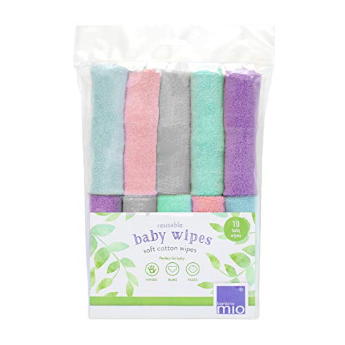 Bambino Mio, toallitas reutilizables para bebé, paquete de 10uds, nubes