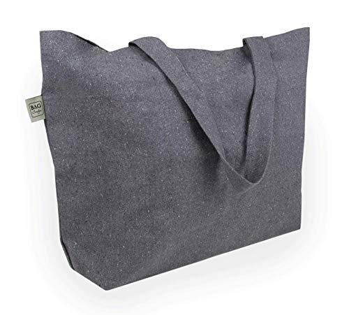 BagCouture - Bolsa de transporte muy grande - Bente - de algodón reciclado - con tela gruesa - muy resistente - 2 asas largas - Ideal como bolsa de la compra, bolso de baño, bolso de la compra