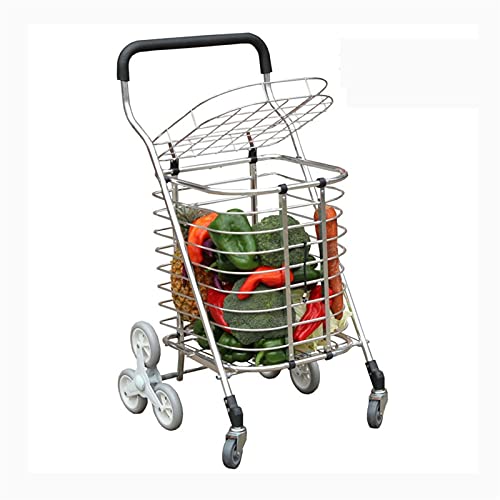 OVAST Carrito de la compra de comestibles con rodamientos de rueda, el carrito portátil para escaleras, se puede plegar y transportar fácilmente para comestibles carrito de compras (color: estilo 1)