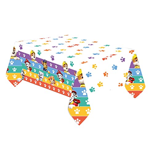 amscan 9914239 - Mantel de Papel para Fiesta de cumpleaños Infantil de la Patrulla Canina Arcoíris, 1,8 m