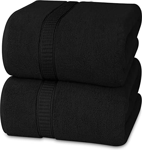 Utopia Towels - Lujosa Toalla de Baño Jumbo (90 x 180 CM, Negro) - 100% Algodón Ring Spun Altamente Absorbente y de Secado Rápido - Sábana de Baño Súper Suave (Paquete de 2)