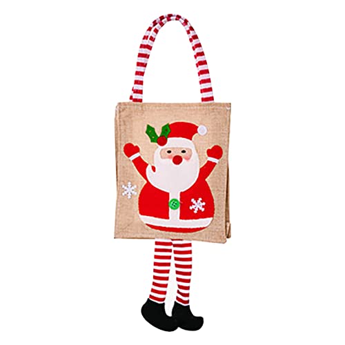 Wzxhew Adorno de Navidad con estampado de dibujos animados para colgar en la pierna, bolsa de regalo festiva para niños, organizador de habitación de bebé y almacenamiento (A, talla única)