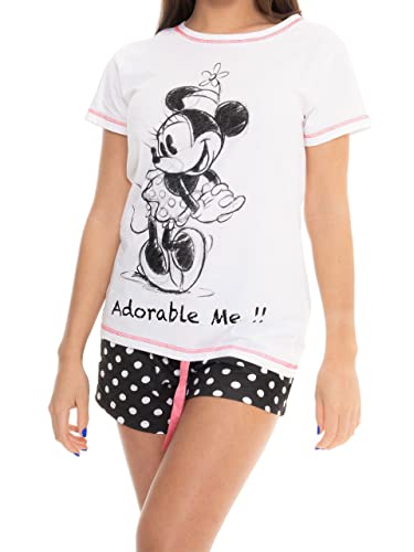 Disney Pijamas para Mujer Minnie Mouse Blanco Small