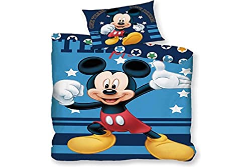 AYMAX S.P.R.L. Mickey Mouse - Juego de Cama Infantil (140 x 200 cm, Funda de Almohada de 65 x 65 cm, 100% algodón), diseño de Mickey Mouse