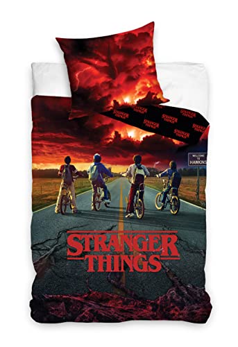 Stranger Things STR225020-4 - Juego de cama (135 x 200 cm y 80 x 80 cm)